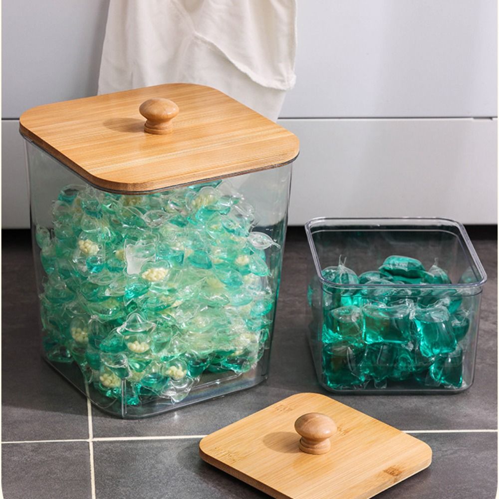 Laundry Strip Eco - Transparent Laundry Powder Storage Box with