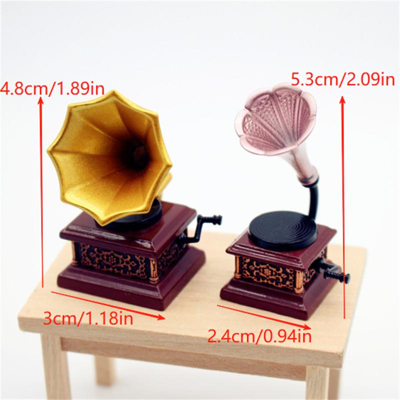 Sustainable Living Products - Dollhouse Vintage Phonograph Miniatures Model Living