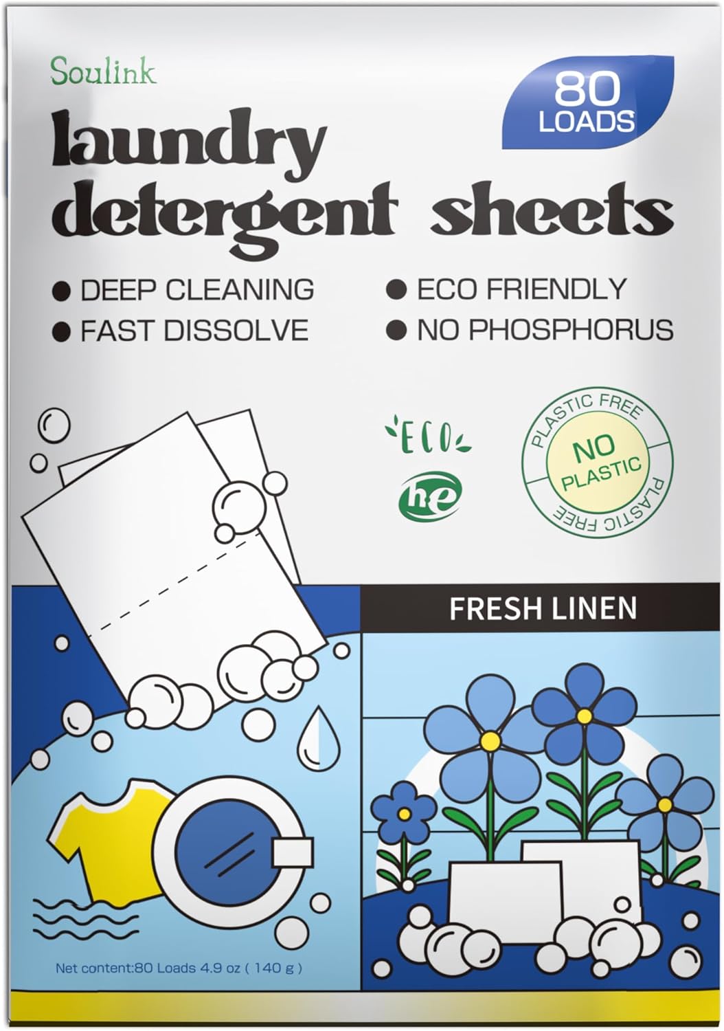 Laundry Strip Eco - Laundry Detergent Sheets Up to 80