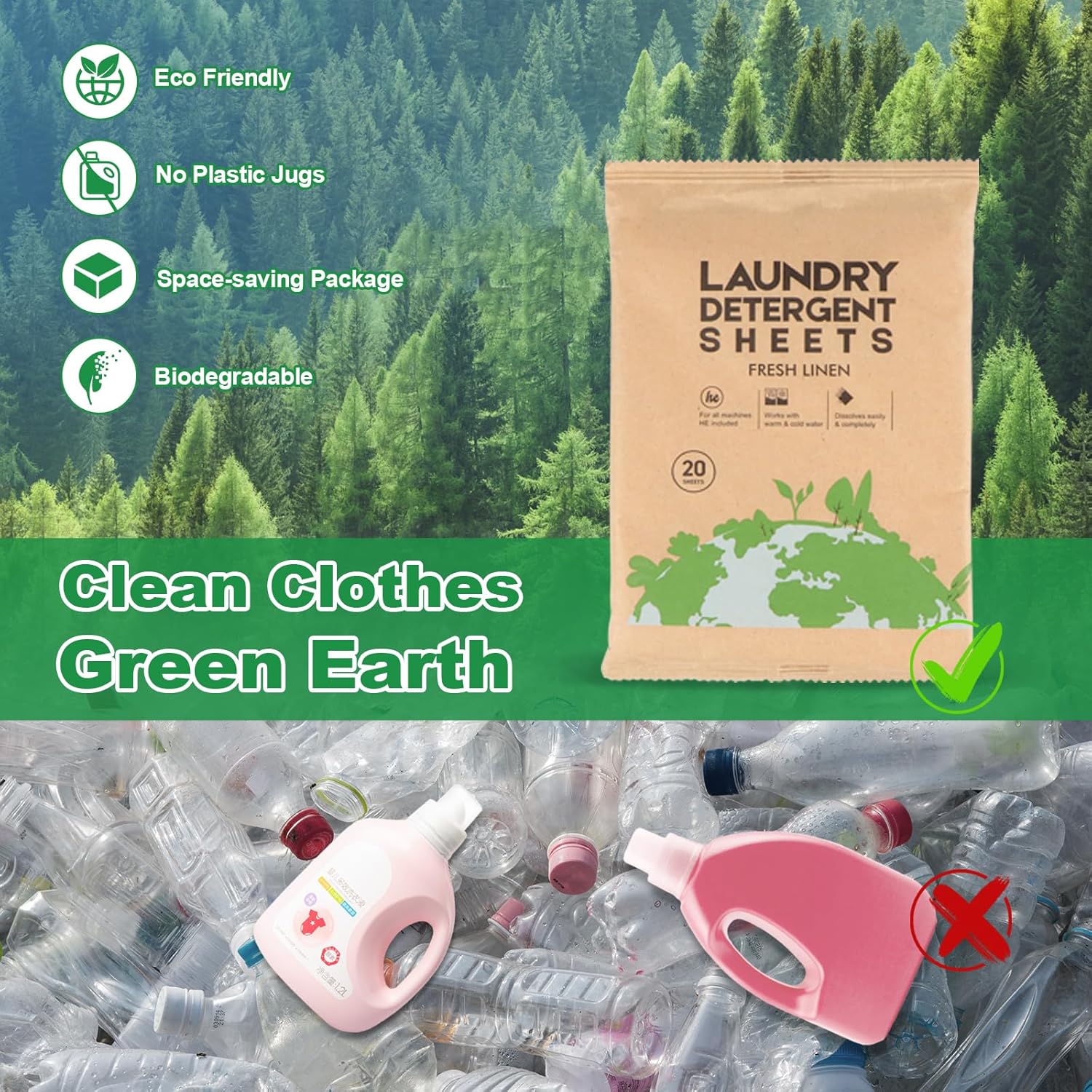 Laundry Detergent Sheet, Eco-F - Laundry Strip Eco บทวิจารณ์และราคา